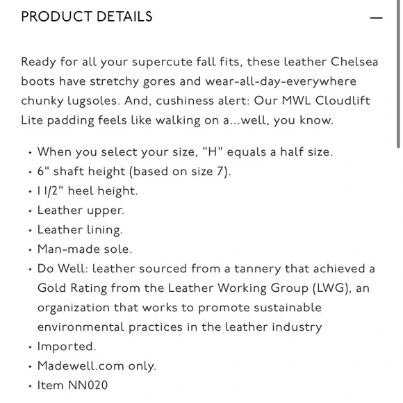 Madewell Women's Wyckoff Chelsea Lugsole Leather Boots 9 - Picture 6 of 6